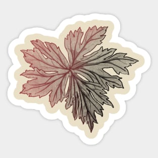 red and black leaf Sticker